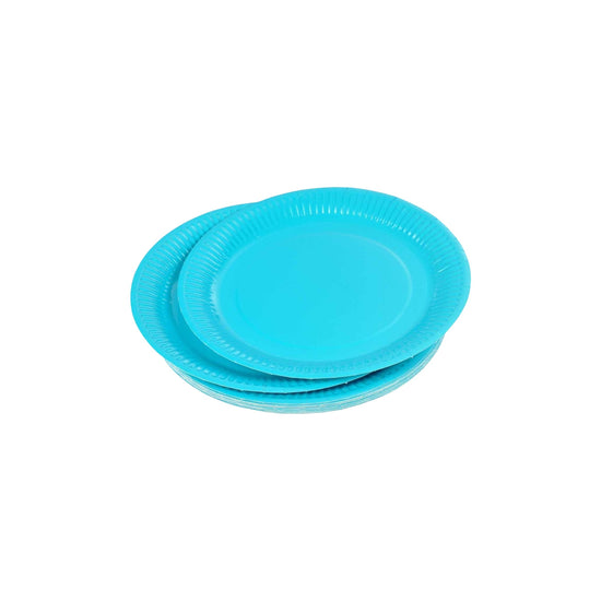 Disposable Tableware Paper Plates Blue 9 inch 10 pcs