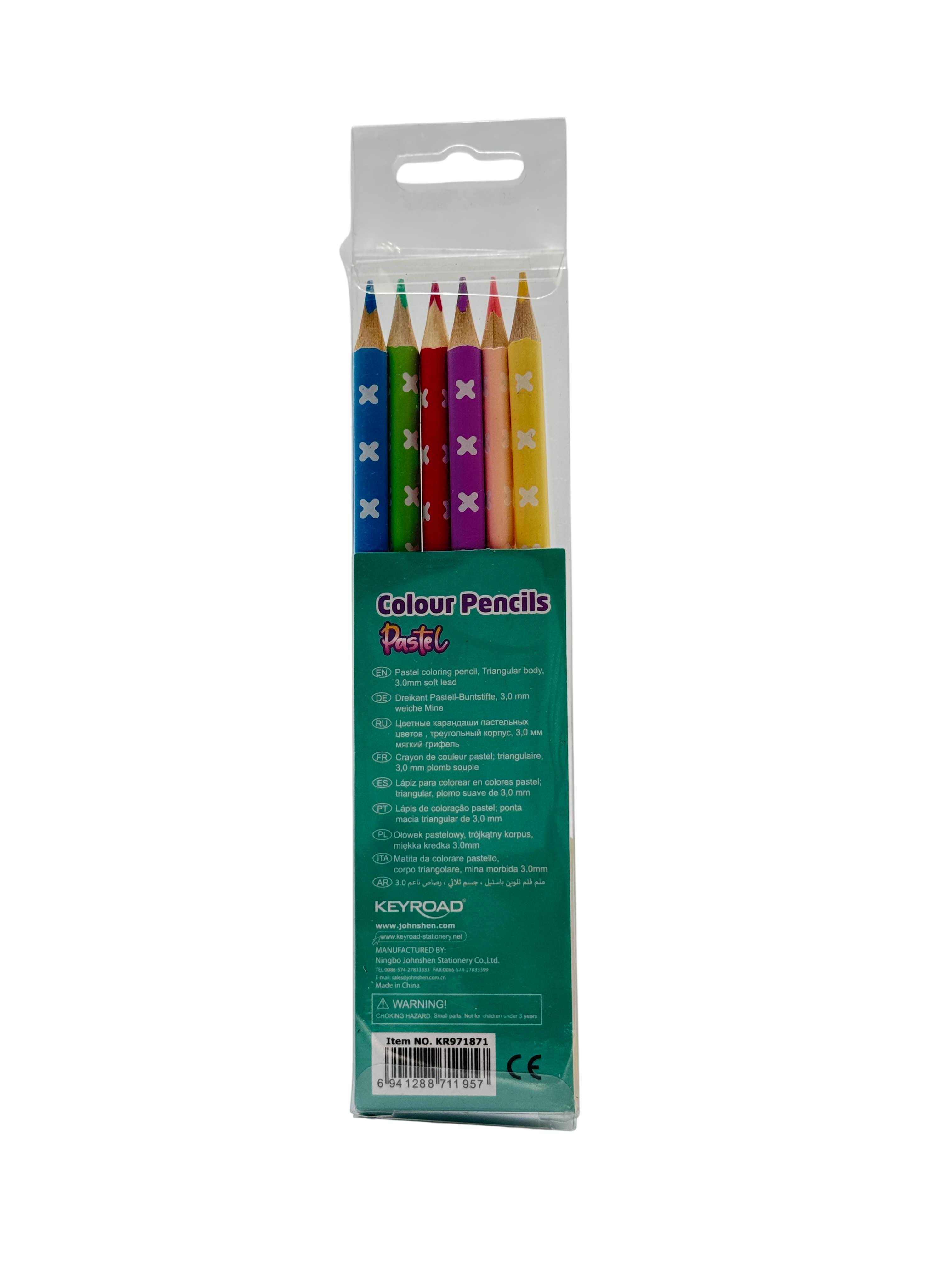 Keyroad Plastic Colored Pencil Multicolor 6 Pcs 3+