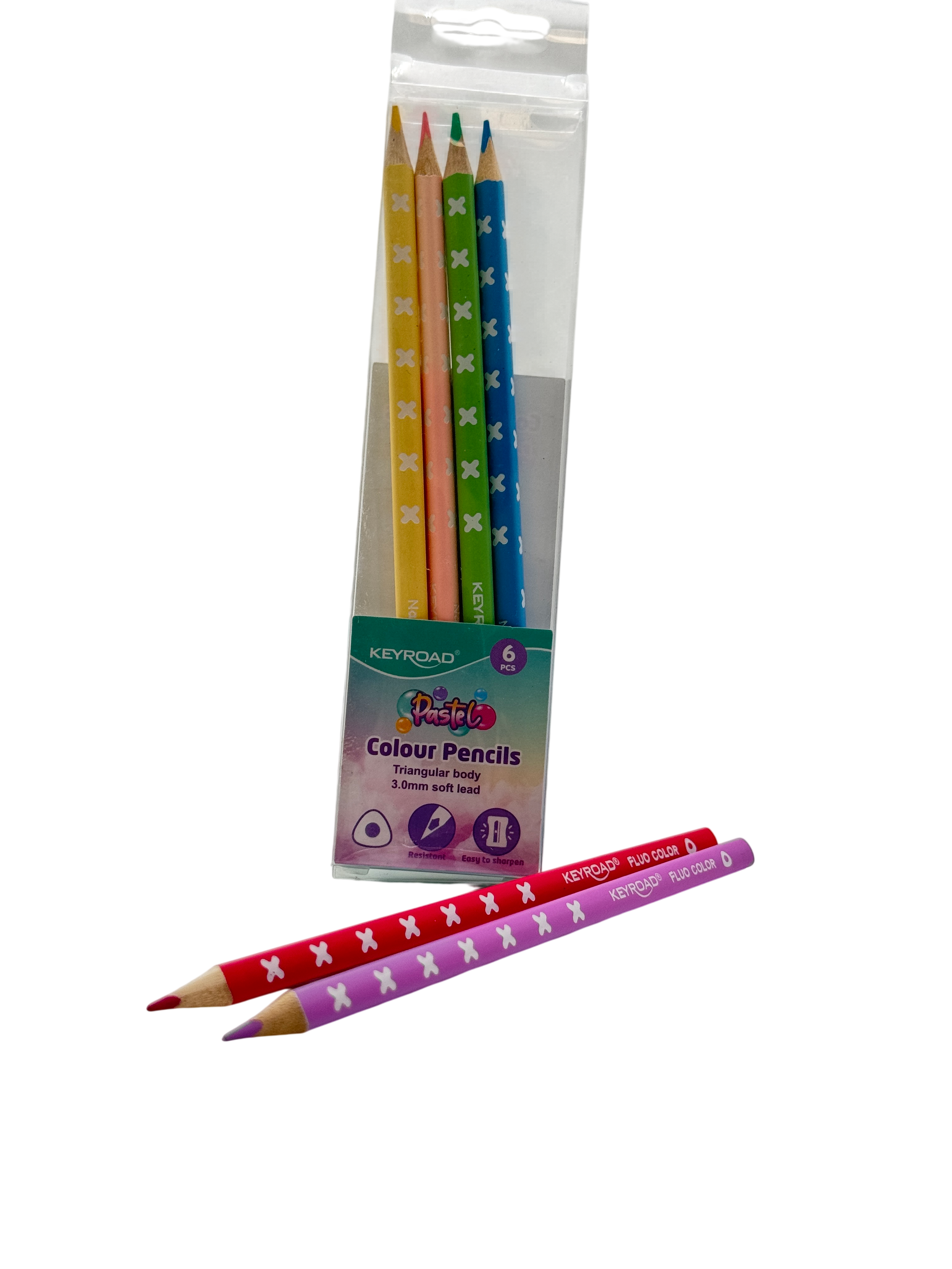 Keyroad Plastic Colored Pencil Multicolor 6 Pcs 3+