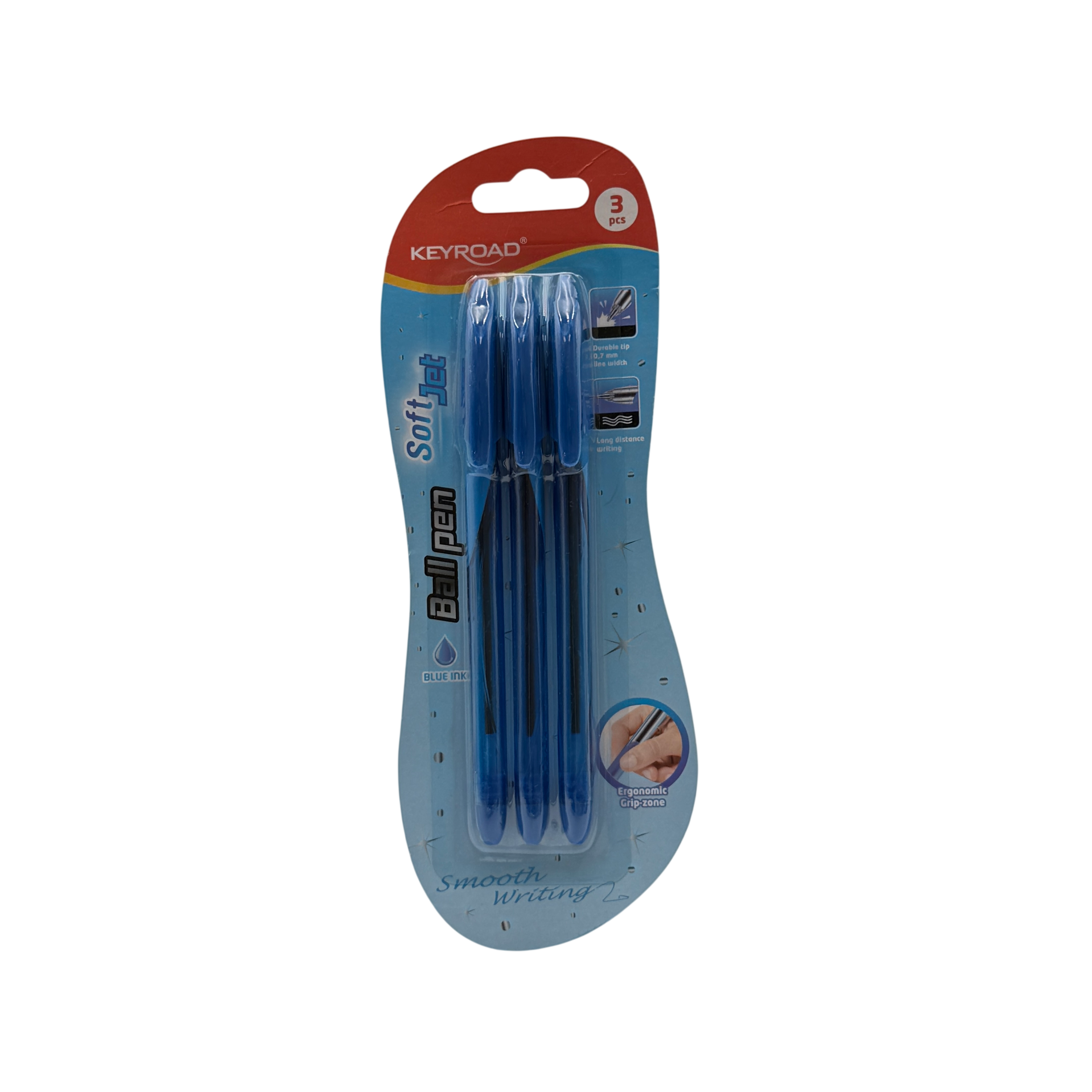 Ballpoint Pen Plastic Blue Ink 5 Pcs