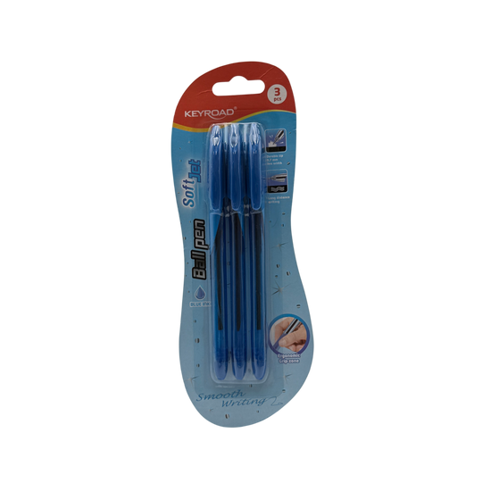 Ballpoint Pen Plastic Blue Ink 5 Pcs