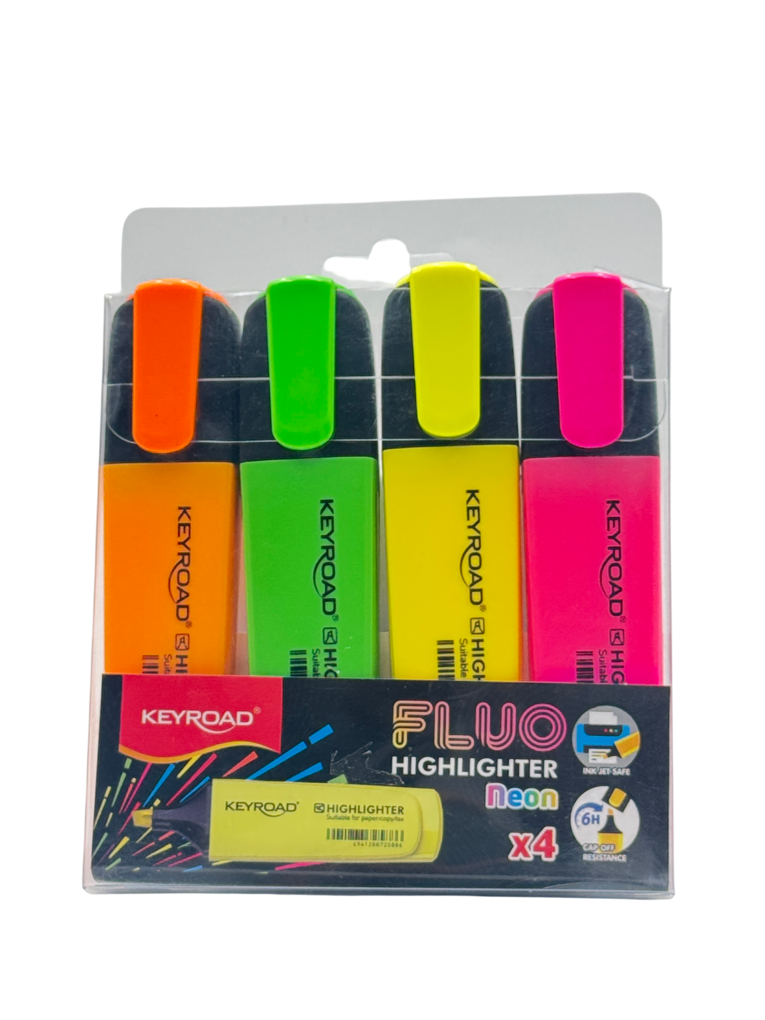Keyroad Highlighter Set Plastic Multicolor 4 Pcs
