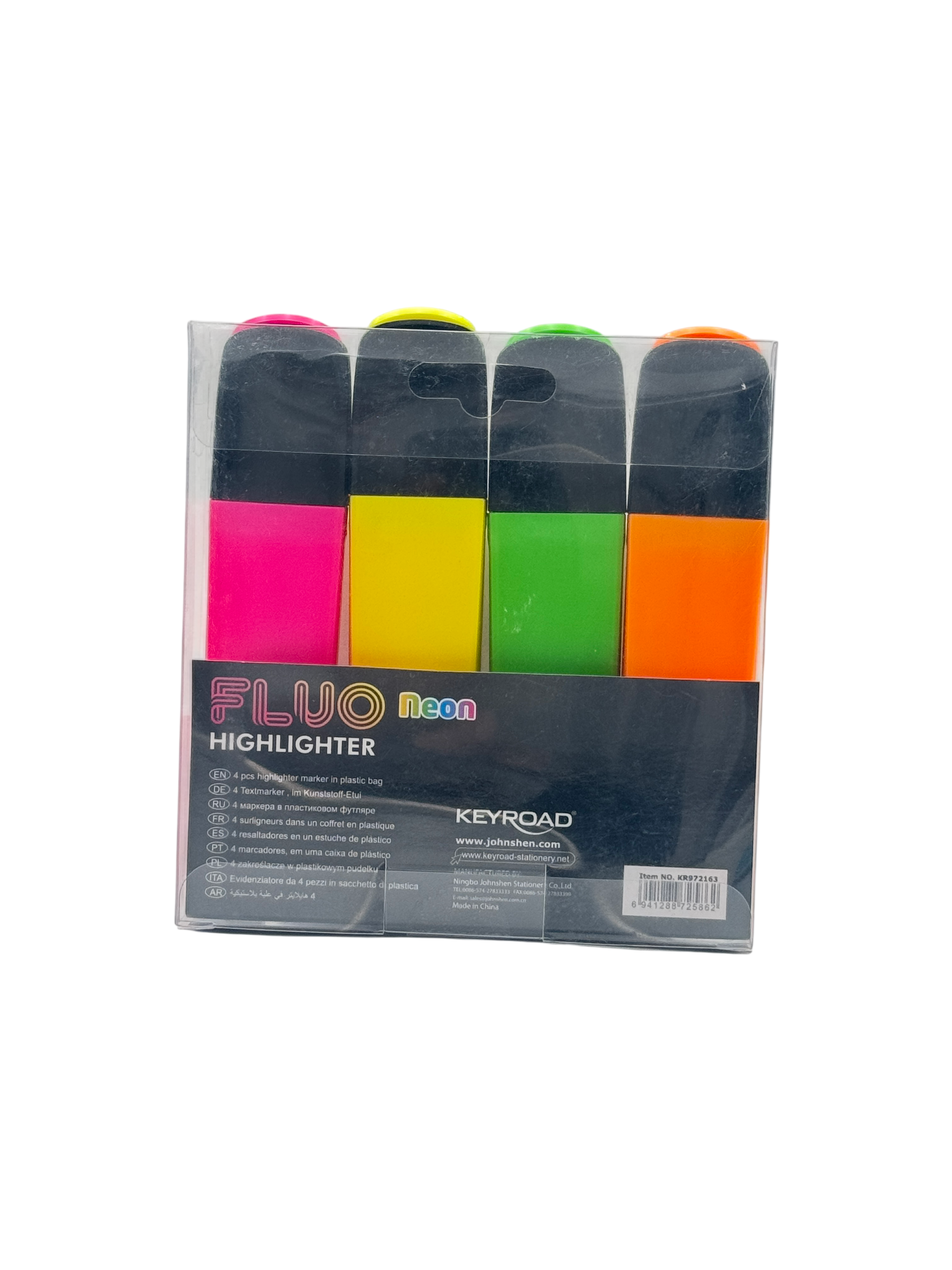 Keyroad Highlighter Set Plastic Multicolor 4 Pcs