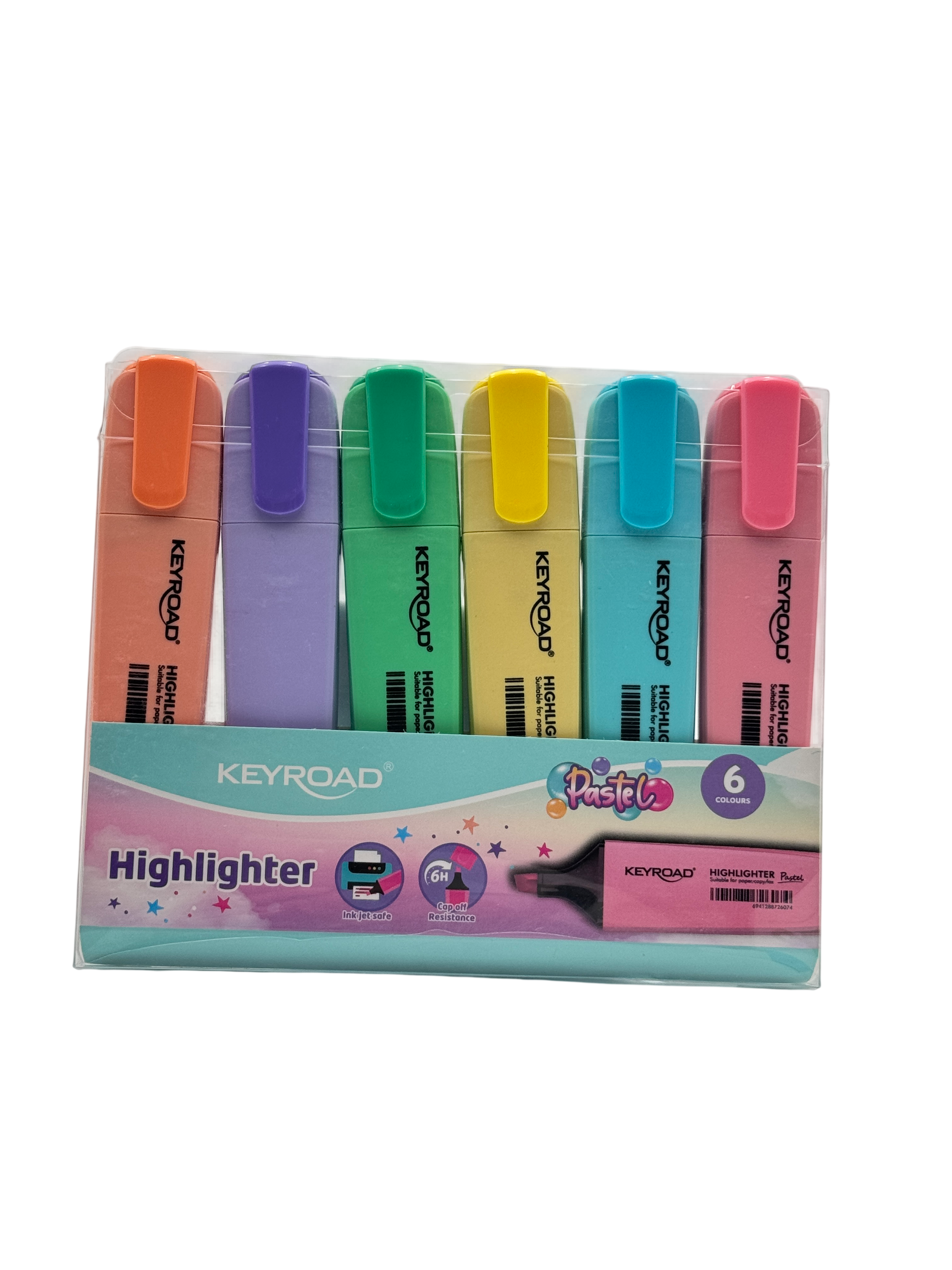 Keyroad Plastic Highlighter Multicolor 6 Pcs 3+