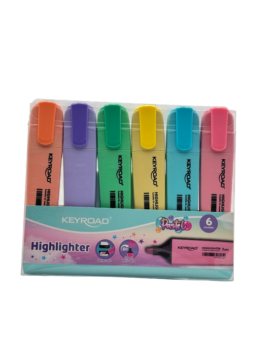 Keyroad Plastic Highlighter Multicolor 6 Pcs 3+