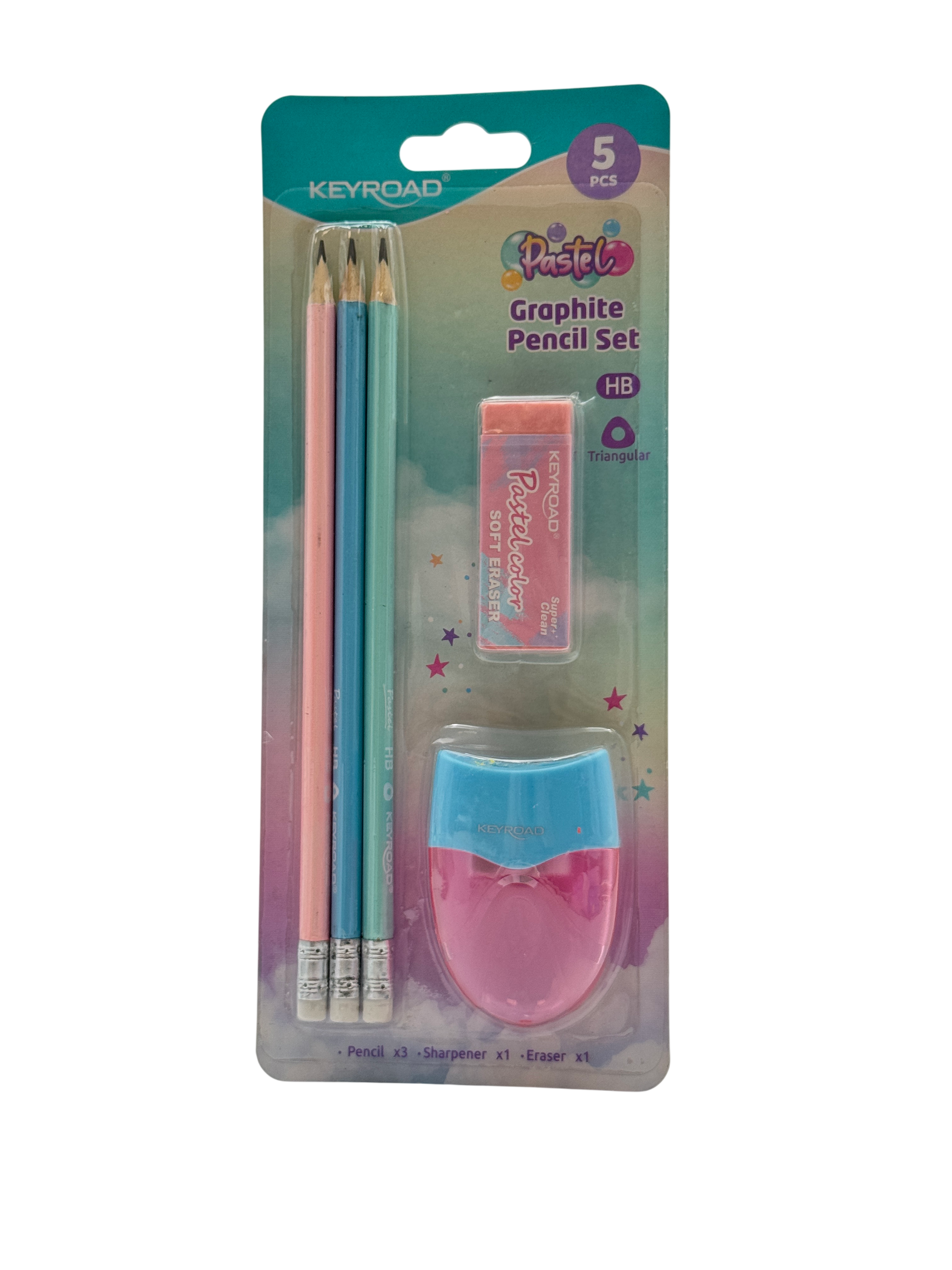 Keyroad Plastic Pencil Multicolor 5 Pcs 3+