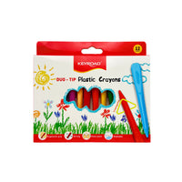 Keyroad Wax Crayons Plastic Multicolor Duo Tip Design 12 Pcs