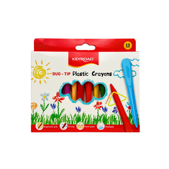 Keyroad Wax Crayons Duo Tip Design 12 pcs