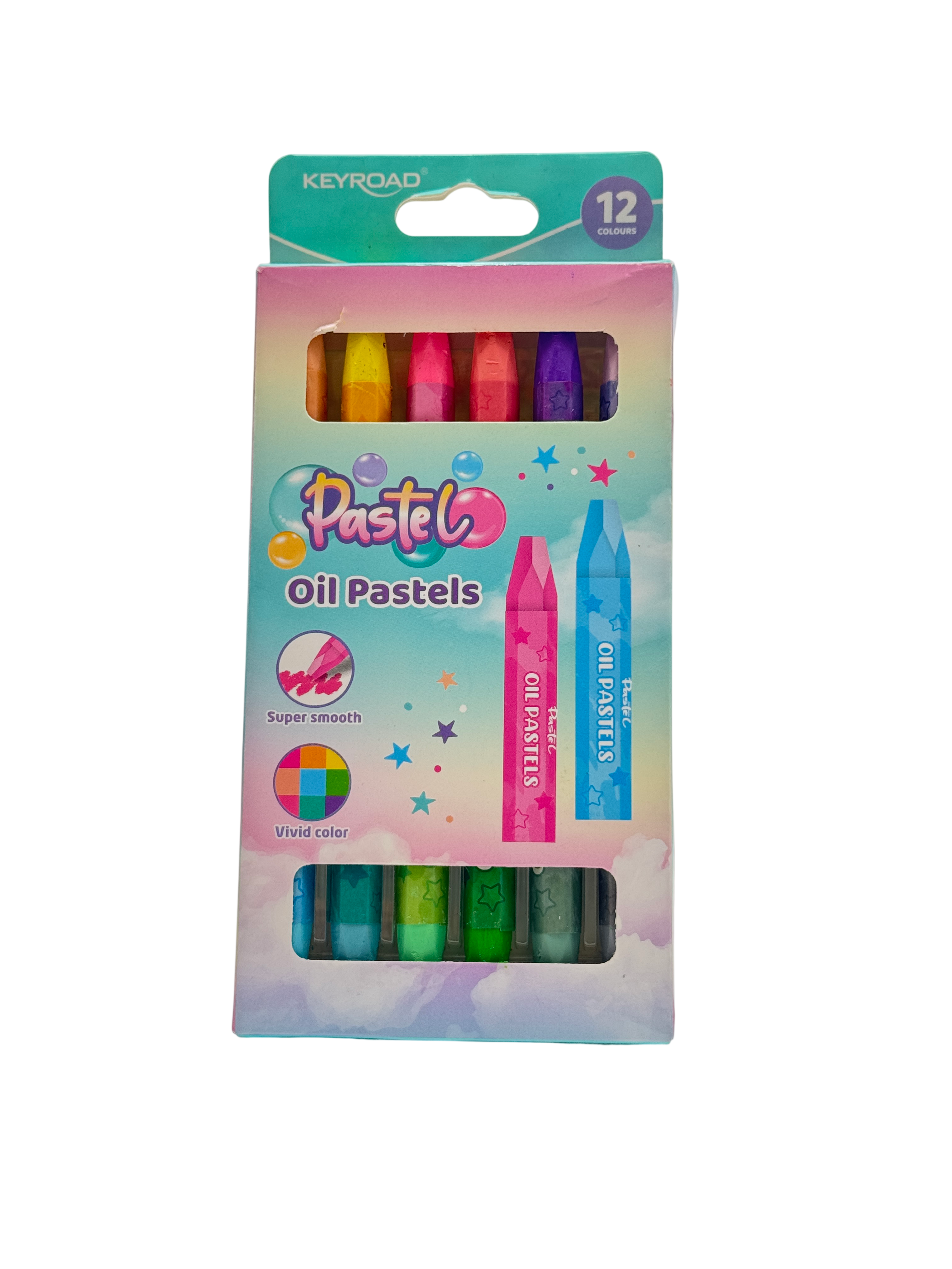 Keyroad Plastic Oil Pastels Multicolor 12 Pcs 3+
