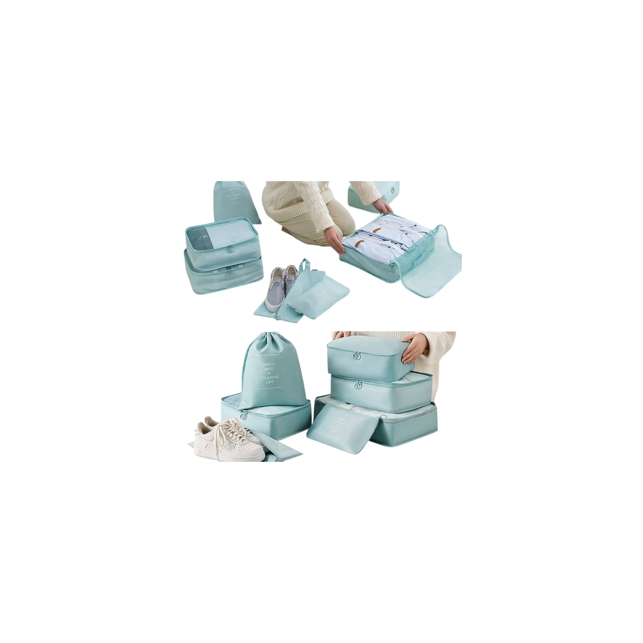 Storage Box Container 100% Polyester Blue 28.9 X 7.6 X 18.9