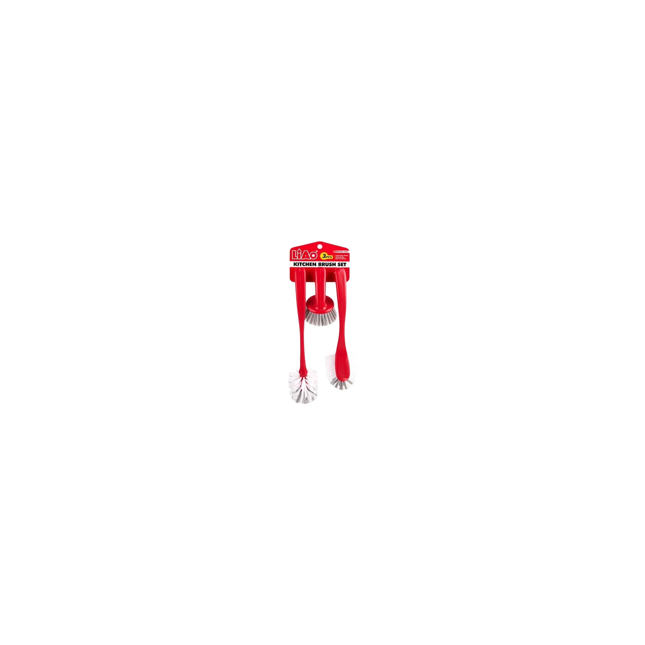 Liao Sponge Scrubber Plastic Kitchen Brush Set