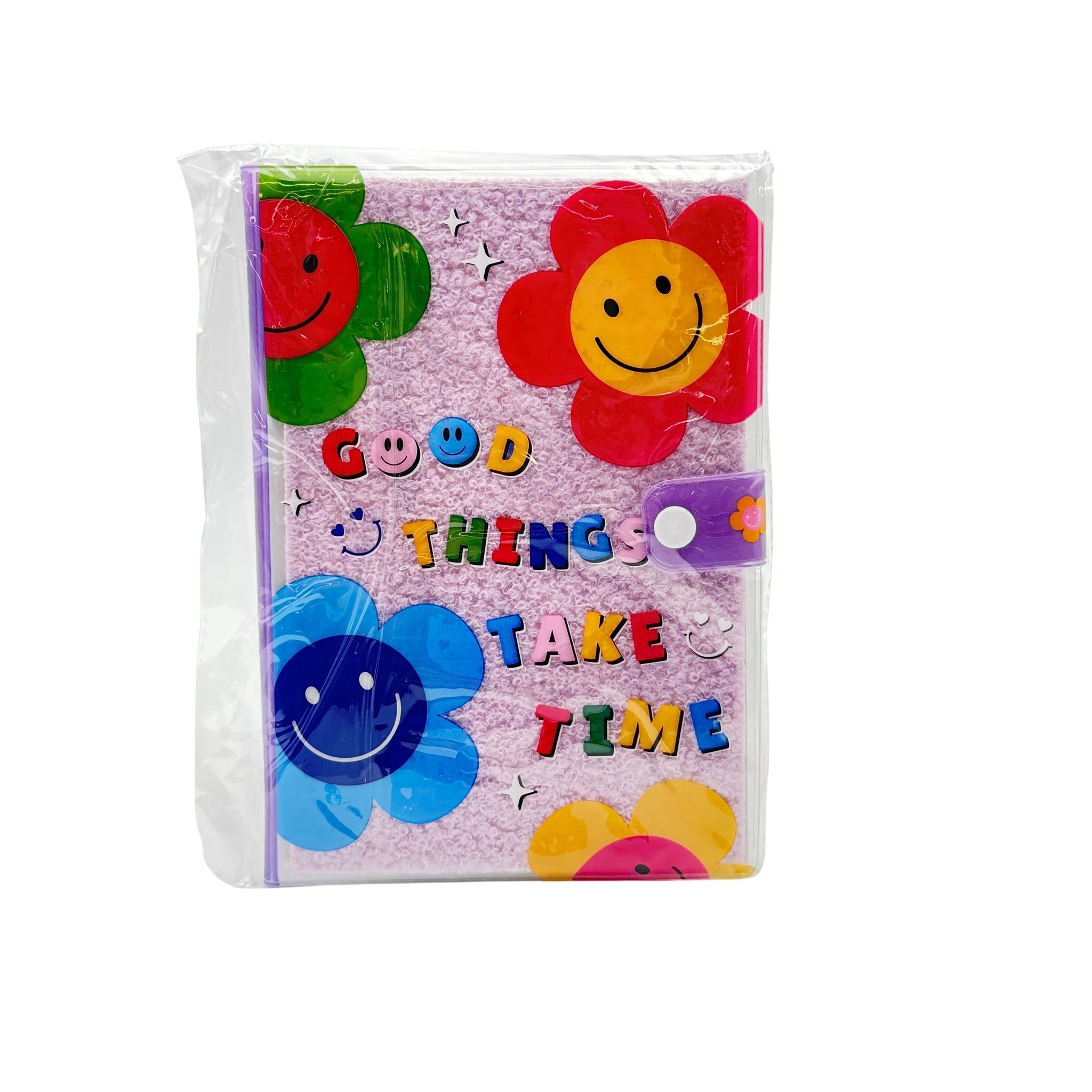 A5 Eva Rubber Cover Notebook Floral Plush Multicolor 15x21.5
