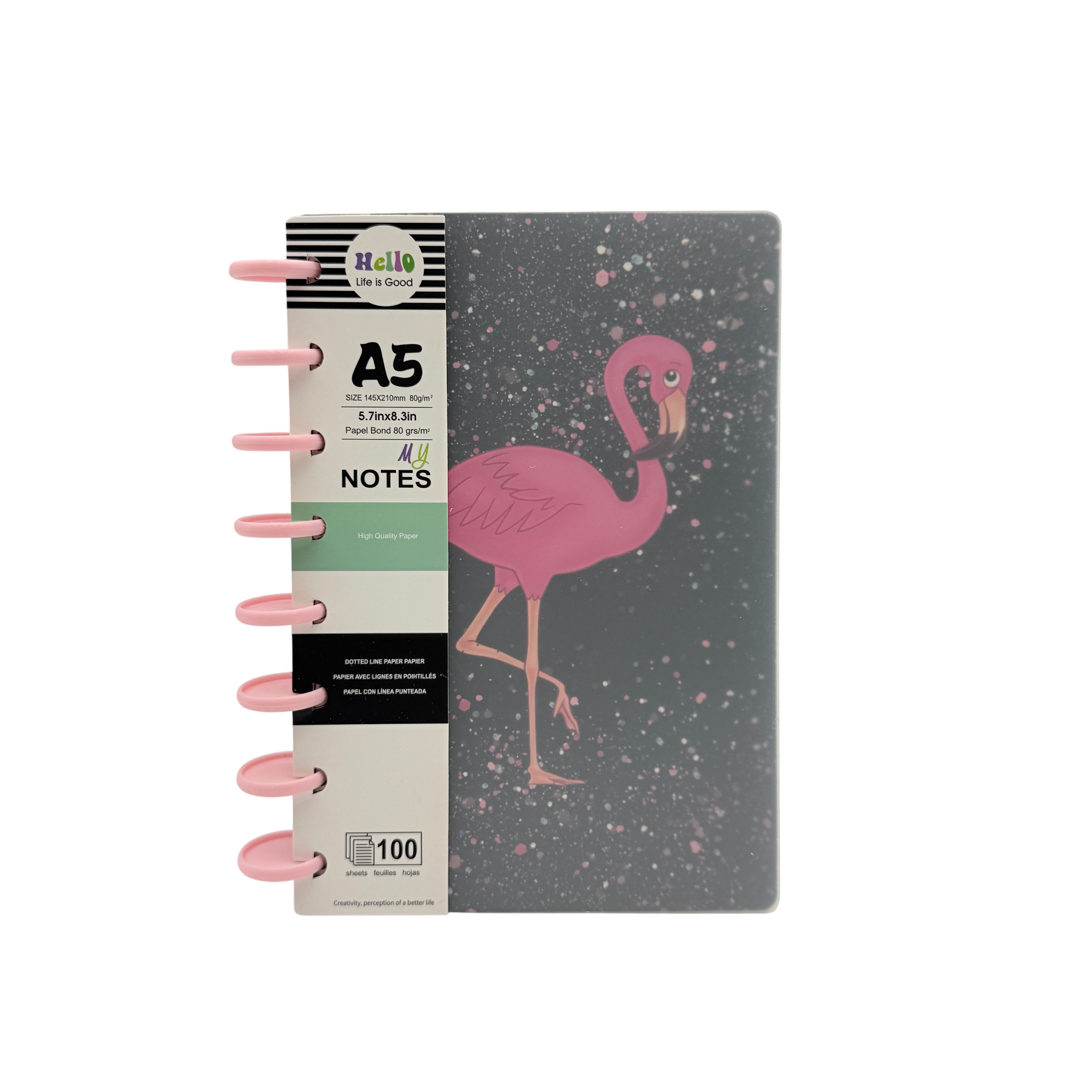 A5 Discbound Notebook Paper Multicolor 14.5 X 21 CM 3+