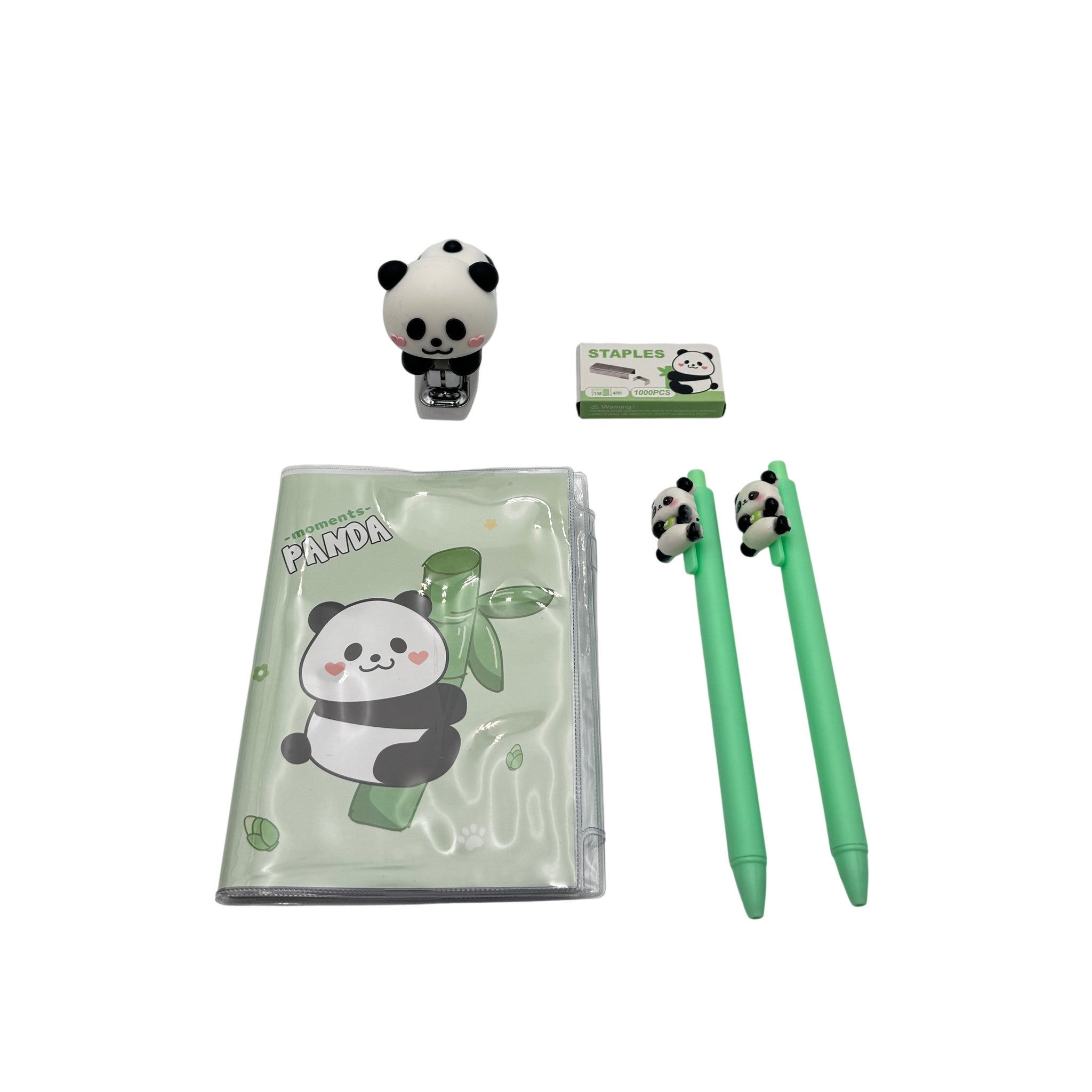 Panda Stapler Stationery Display Box Set Plastic Multicolor