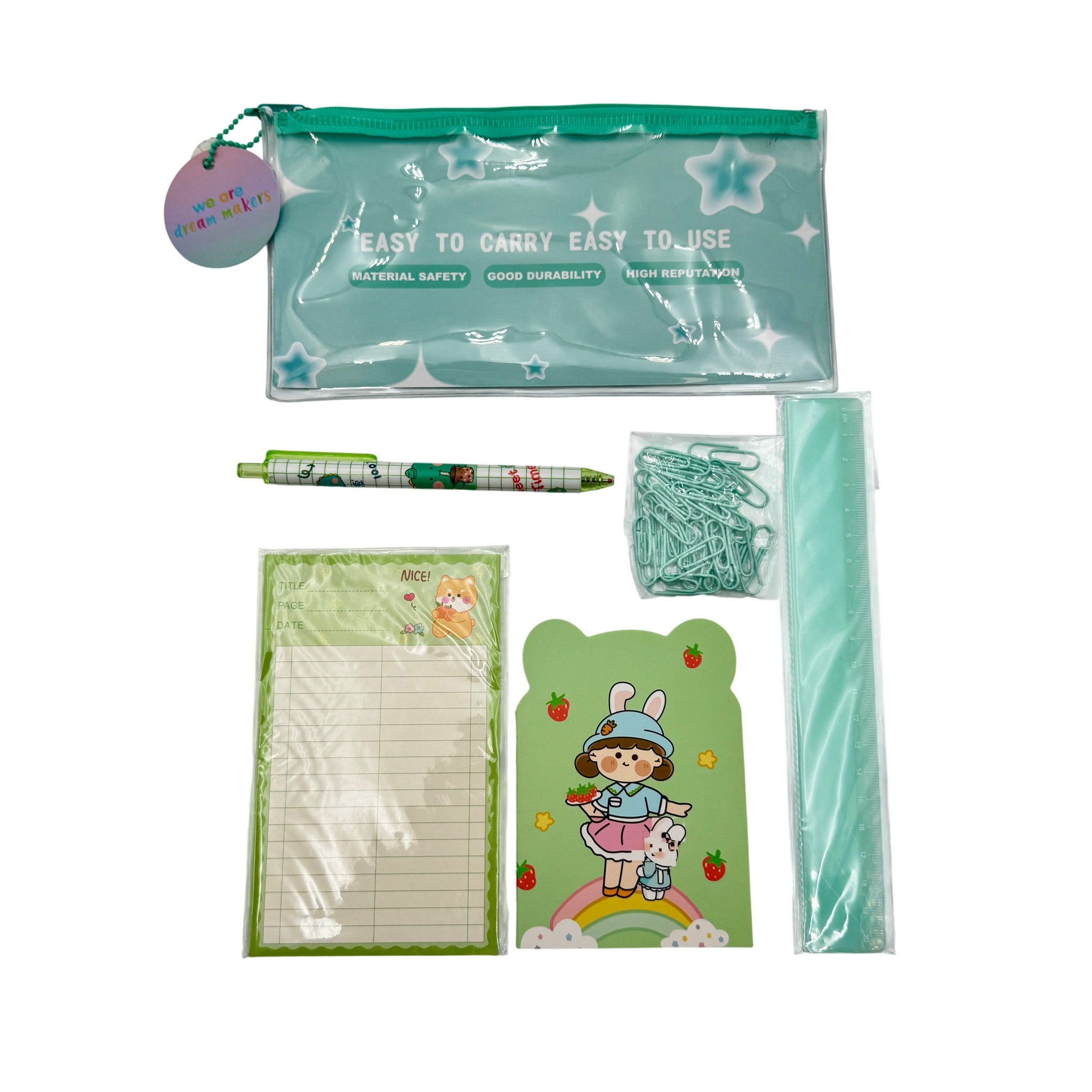 Circular Pin Special Shaped Stationery Set Plastic Multicolo