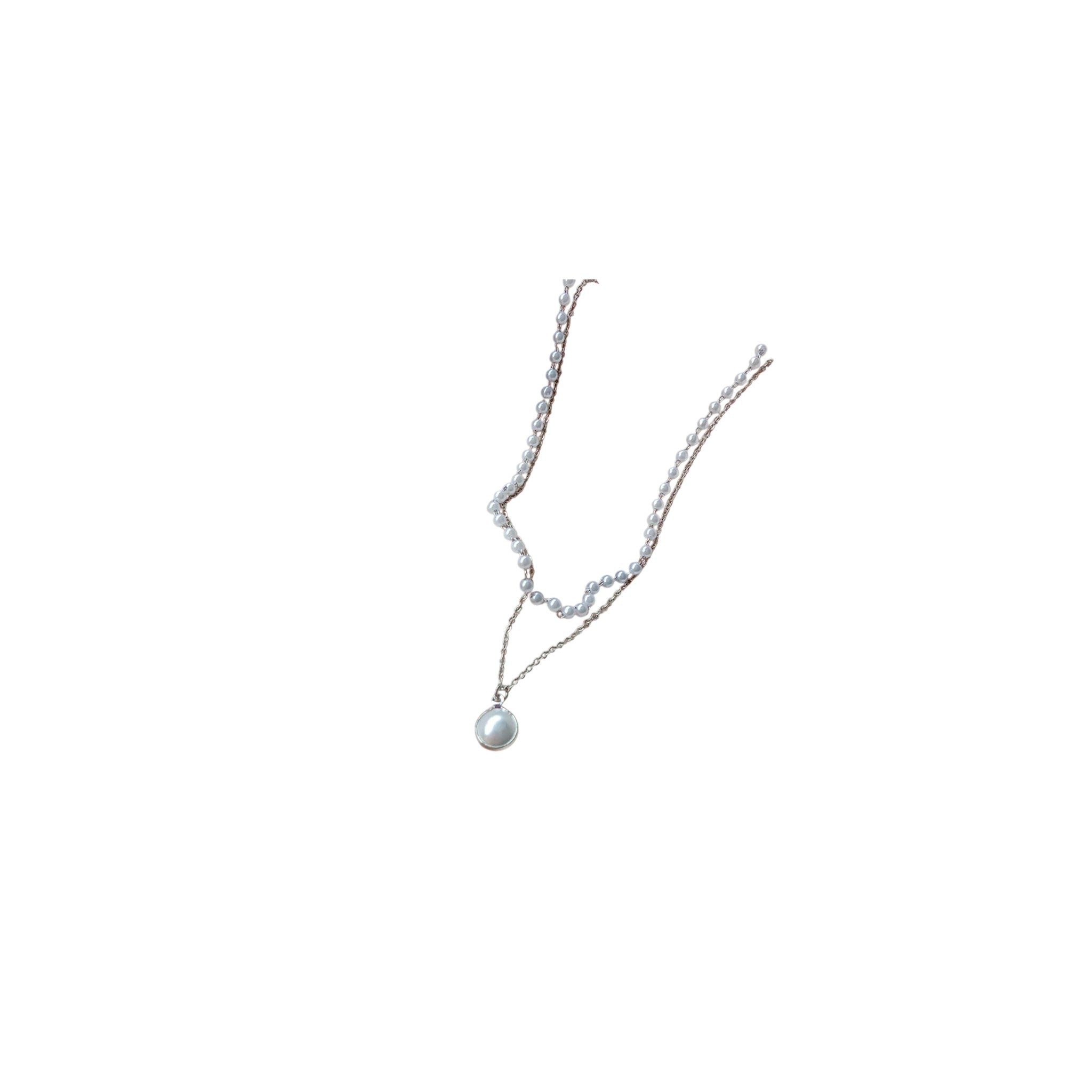 Jewellery Stainless Steel Pearl Necklace Silver Female 2 To