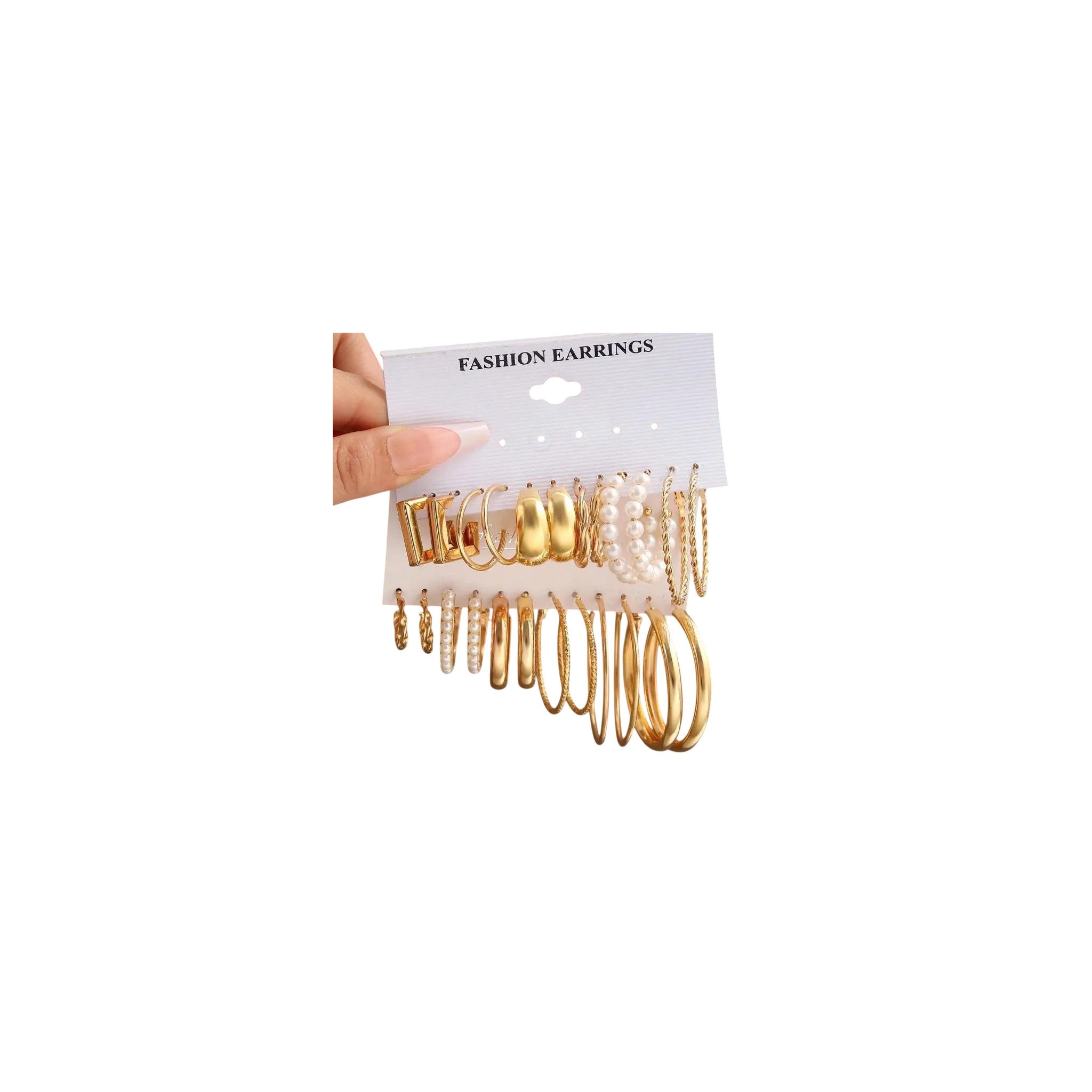 Women's Danglers Metal Freesize Diamond Pearl 24 Pcs Multico