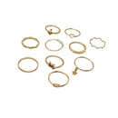 Jewellery Pack of 9 Women's Rings Gold 90% Zinc Alloy 2 To 8