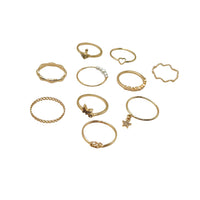 Jewellery Pack of 9 Women's Rings Gold 90% Zinc Alloy 2 To 8