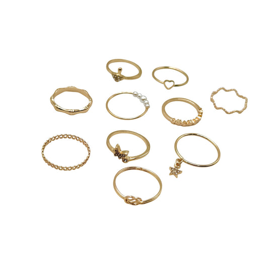 Jewellery Women's Rings Gold 90% Zinc Alloy 2 to 8 9 pcs