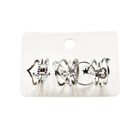 Jewellery Women's Rings Pack of 9 Silver 90% Zinc Alloy 2 To