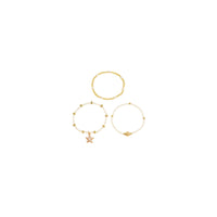 Jewellery Set of 3 Women's Bracelets White 60% Plastic 3 Pcs