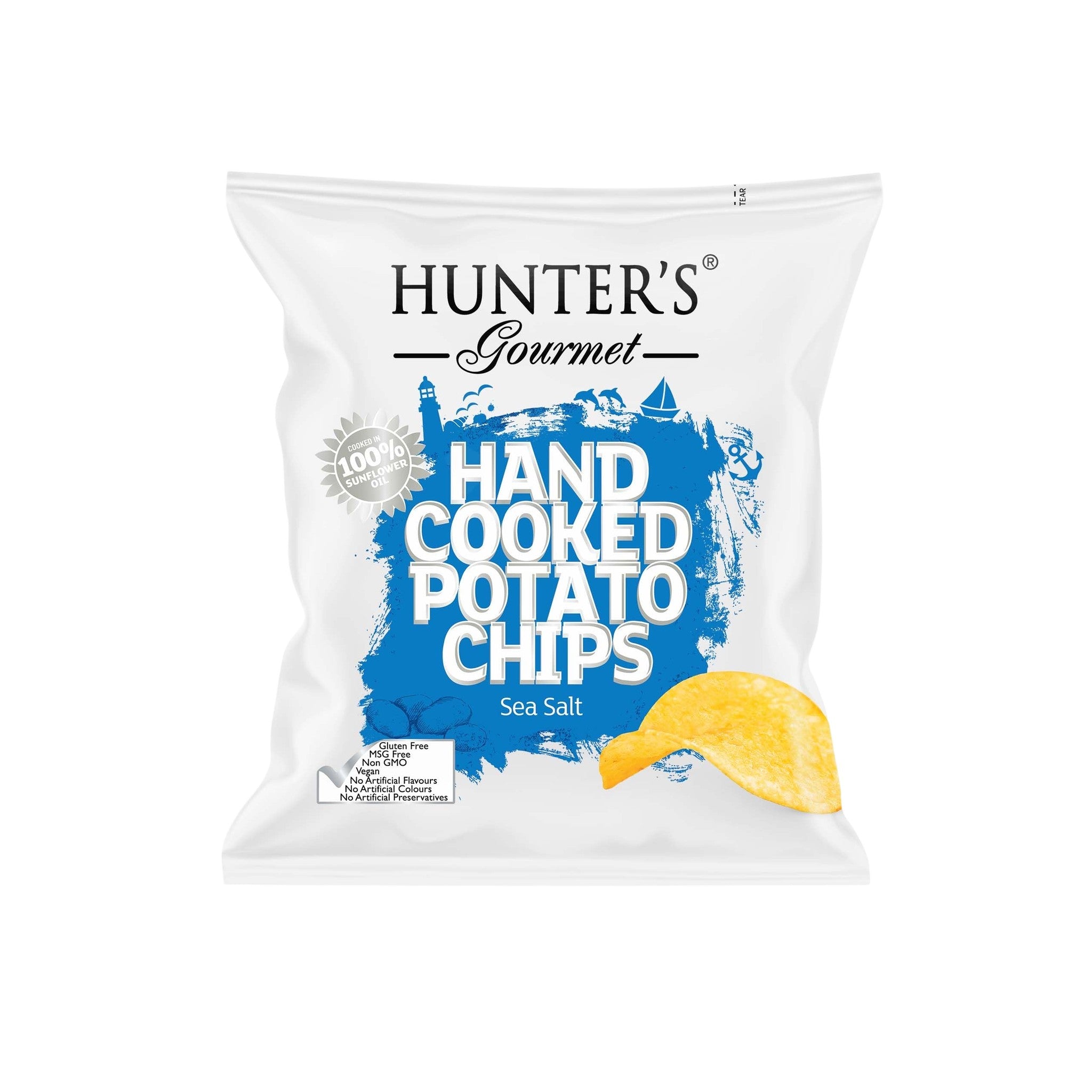 Hunters Gourmet Hand Cooked Chips Sea Salt 40 gm