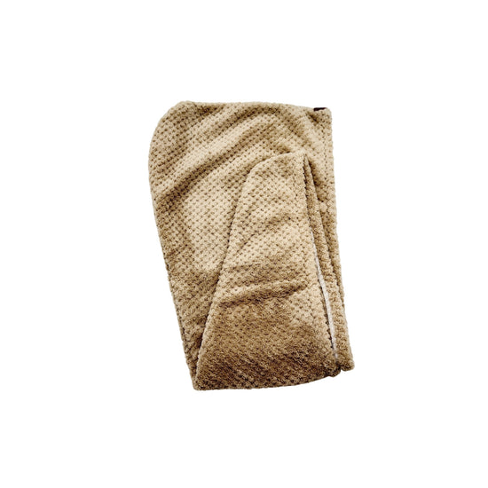 Basic Microfiber Jacquard Hair Wrap 68 x 23 cm Beige