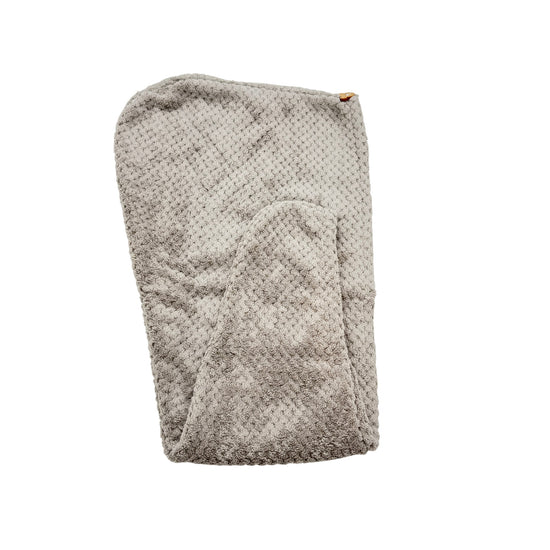 Basic Microfiber Jacquard Hair Wrap 68 x 23 cm Grey