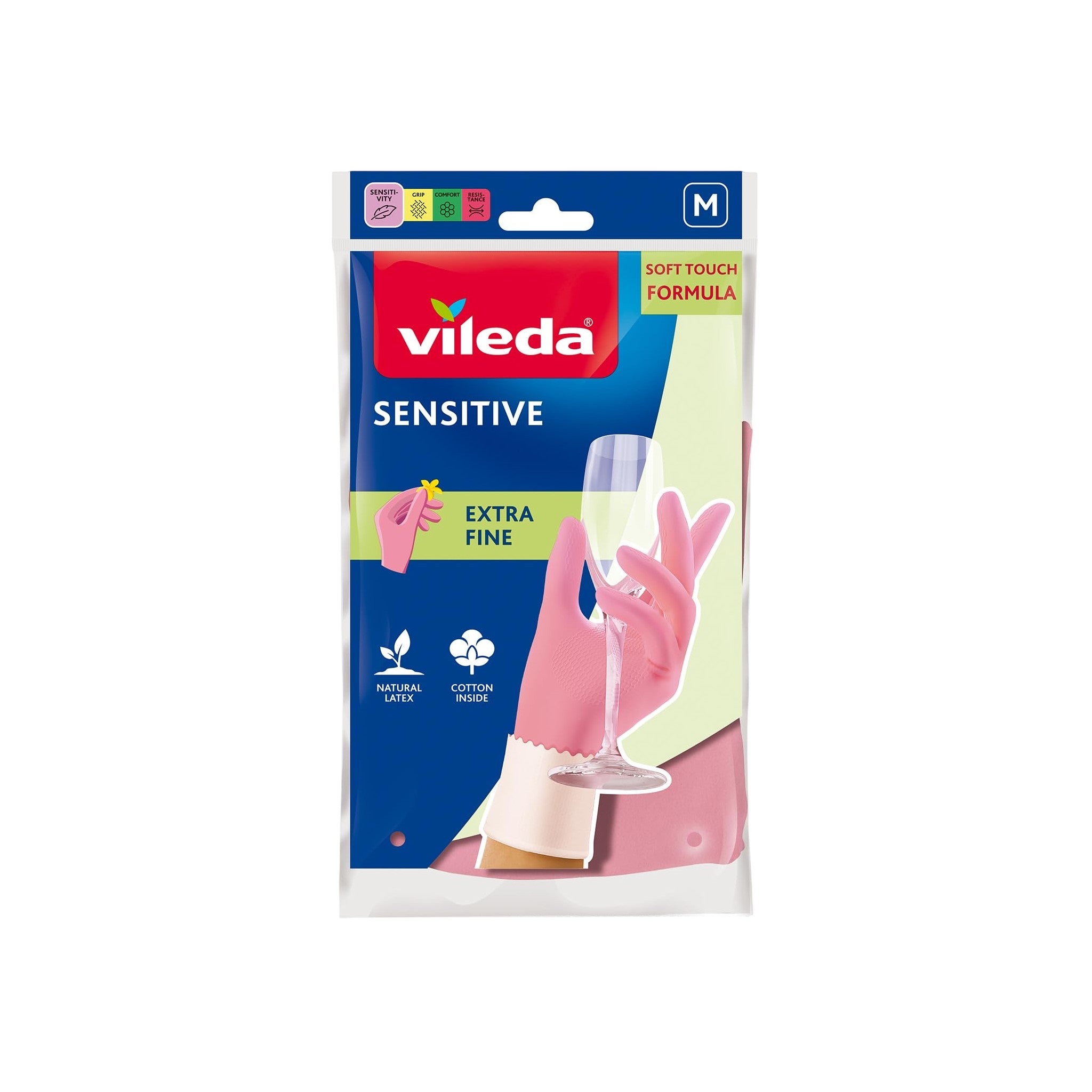 Vileda Gloves Sensitive Medium Size 26 x 14.5 cm