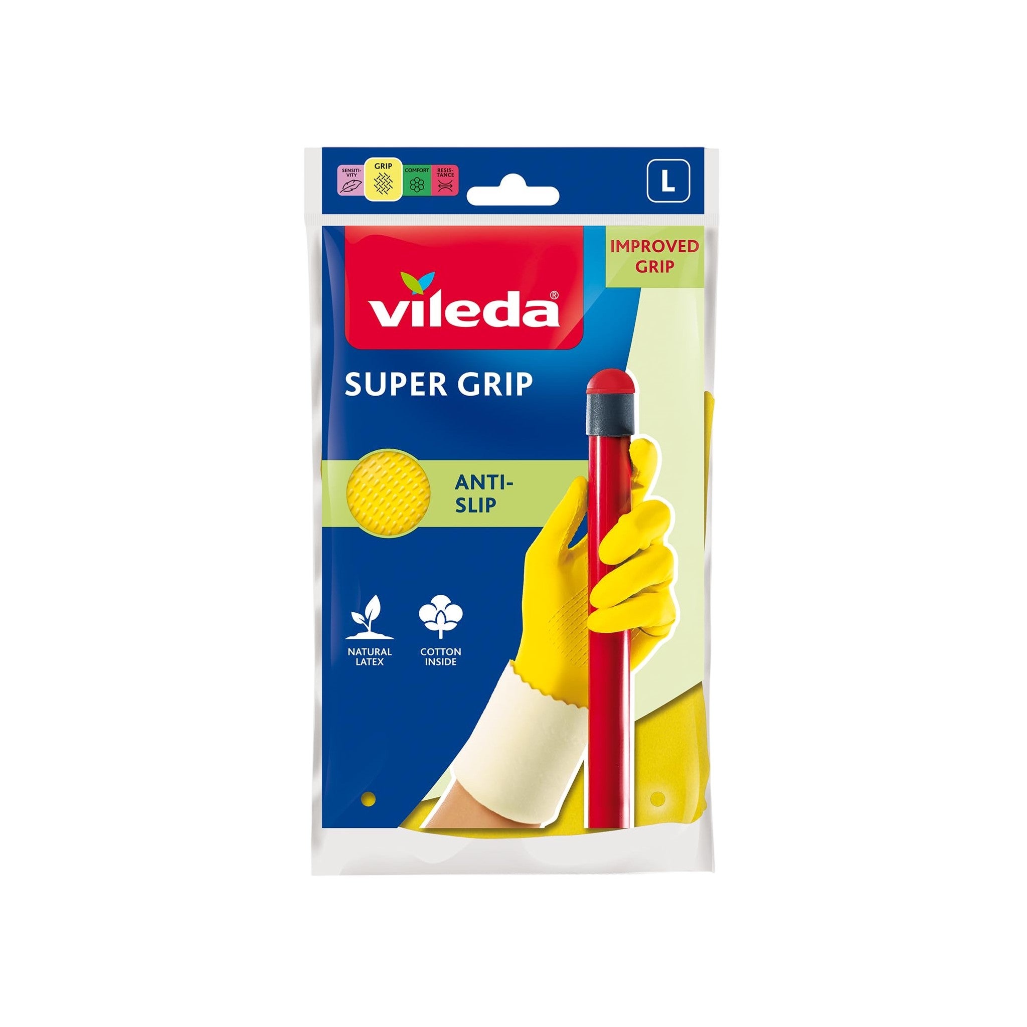 Vileda Supergrip Gloves Large Size 26 x 14.5 cm