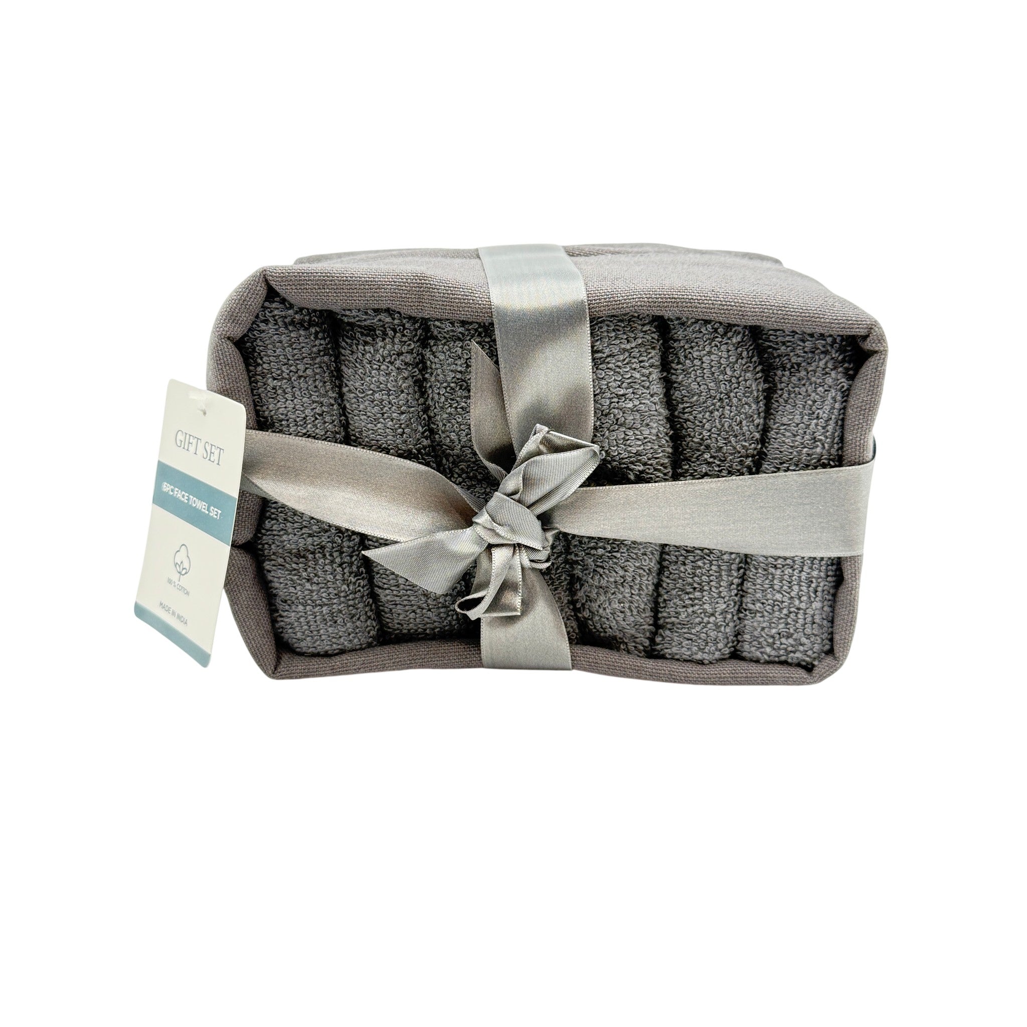 Bliss Face Towel Grey 400 GSM 30x30 CM 6 Pcs