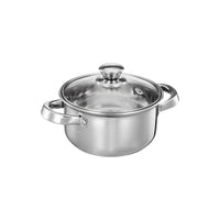 Casserole Stock Pot 100% Stainless Steel Flat Bottom Silver