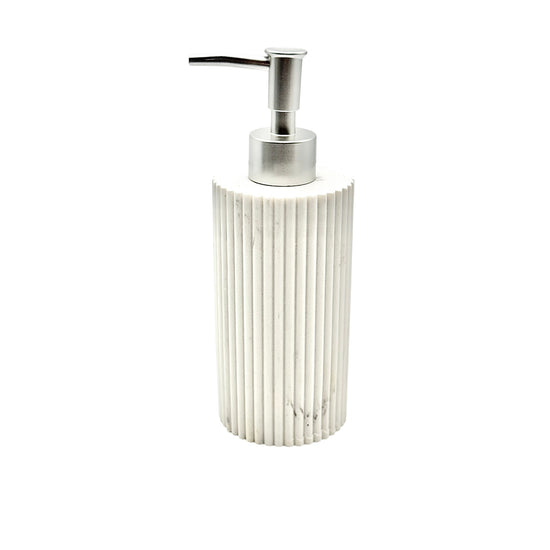 Rhodes White Grey Soap Dispenser 7 x 7 x 19.5 cm