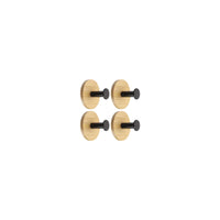 CN Bamboo Metal Bathroom Rack Natural Black 2 Pcs