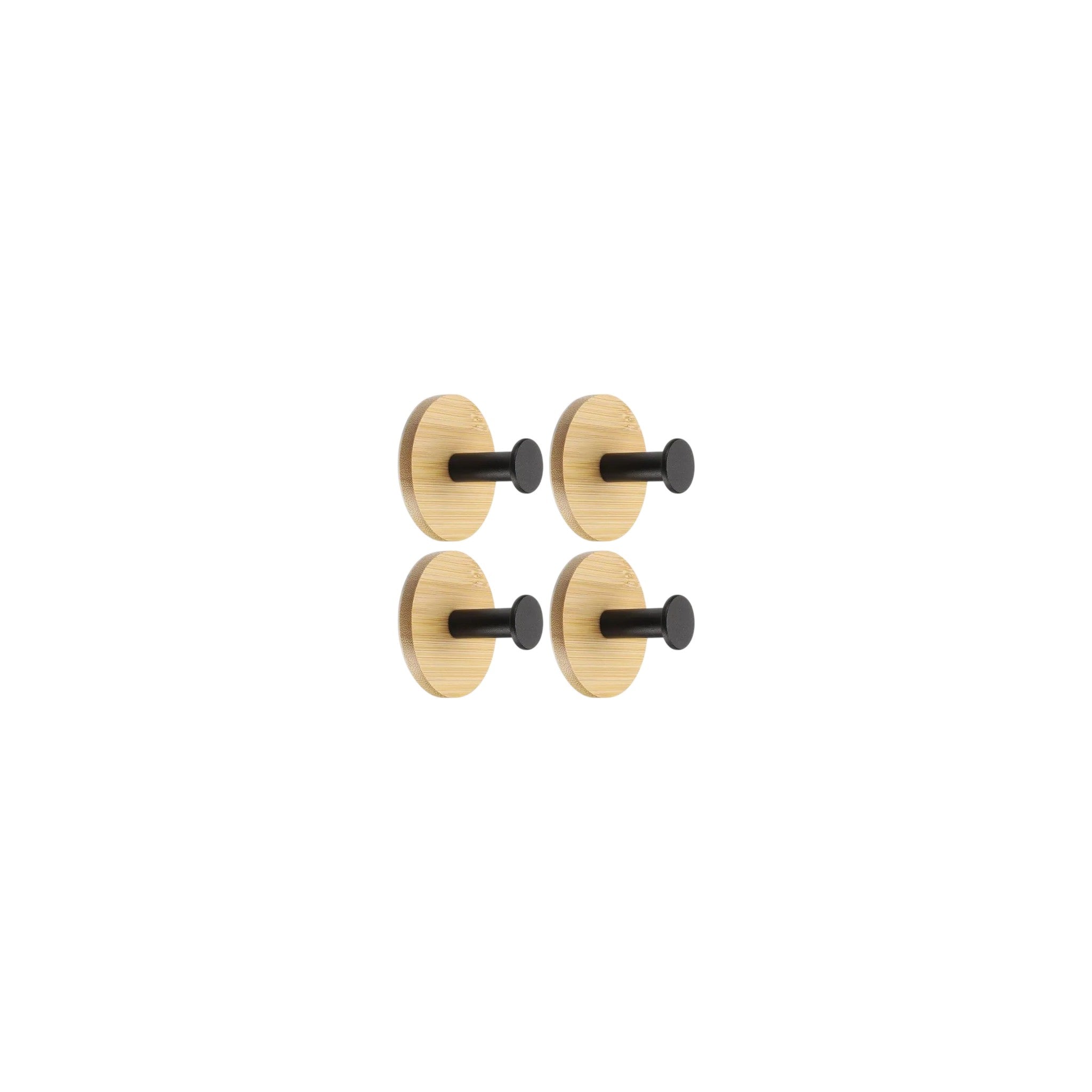 CN Bamboo Metal Bathroom Rack Natural Black 2 Pcs
