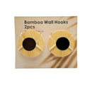 CN Bamboo Metal Bathroom Rack Natural Black 2 Pcs