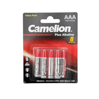 Camelion Alkaline AAA Batteries 8 Pcs 11.5x9x3 CM 12+