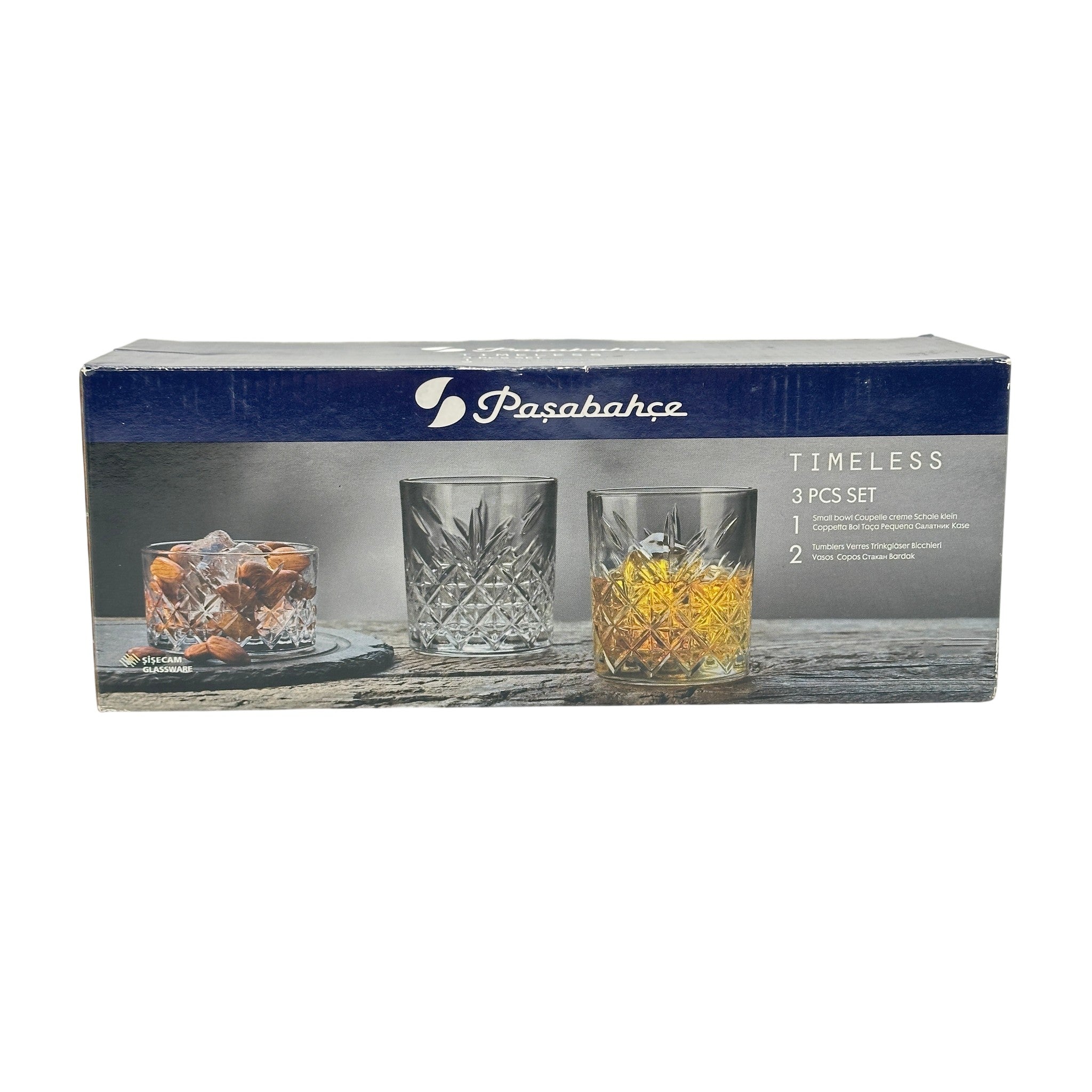 PASABAHCE Timeless Whisky Set 2 Glass + 1 Bowl