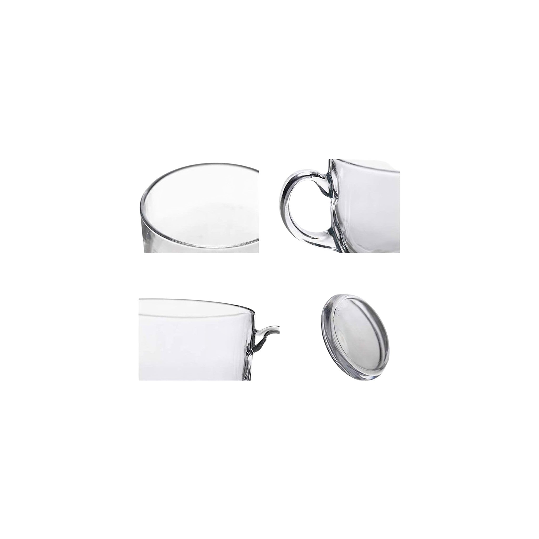 Hamp Milk Cup Glass Clear 400 ML 2 Pcs Set