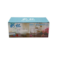 Hamp Milk Cup Glass Clear 400 ML 2 Pcs Set