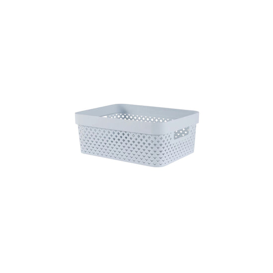 Eton Plastic Storage Baskets 25 x 19.5 x 10.5cm Cream