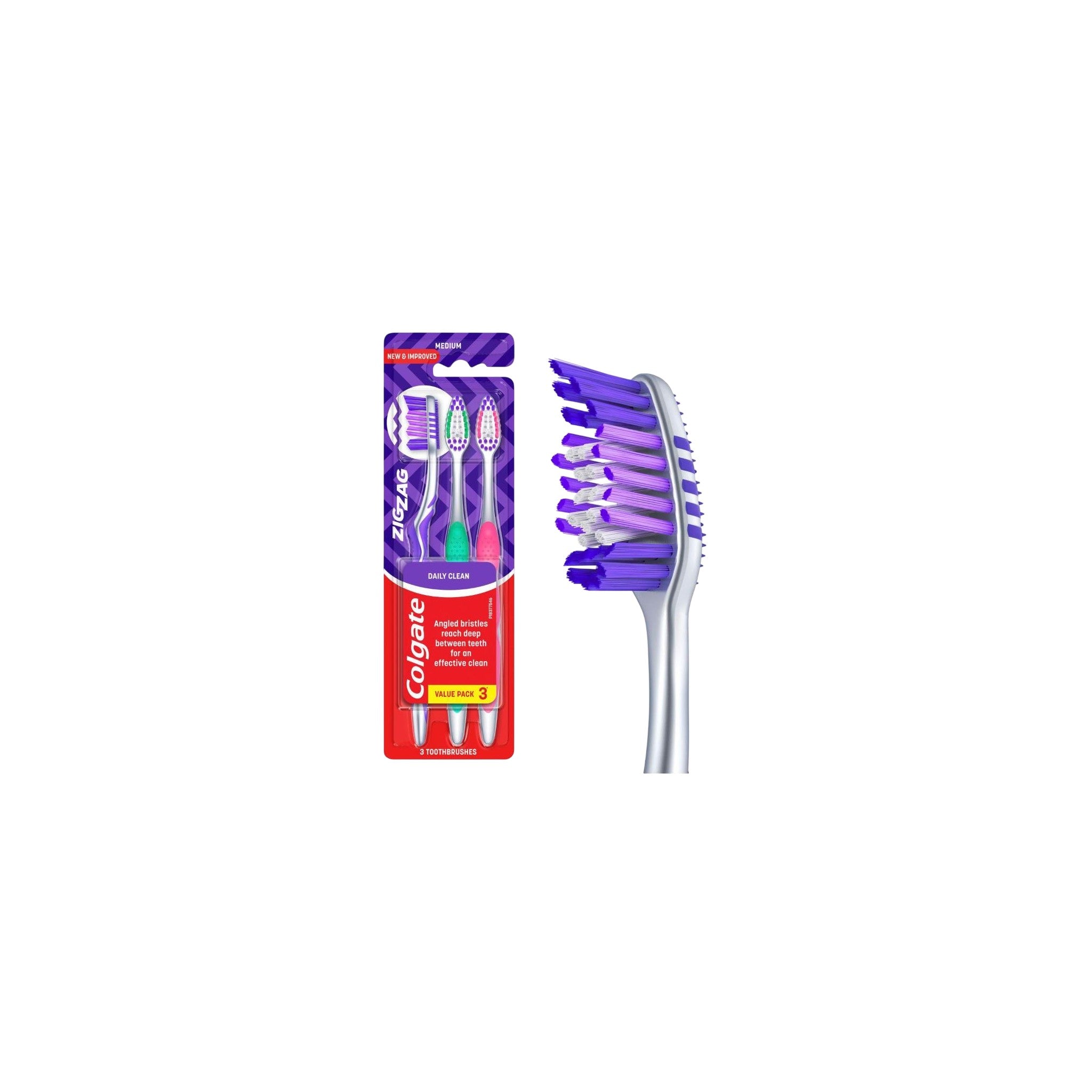 Colgate Toothbrush Zig Zag Medium 3 pcs