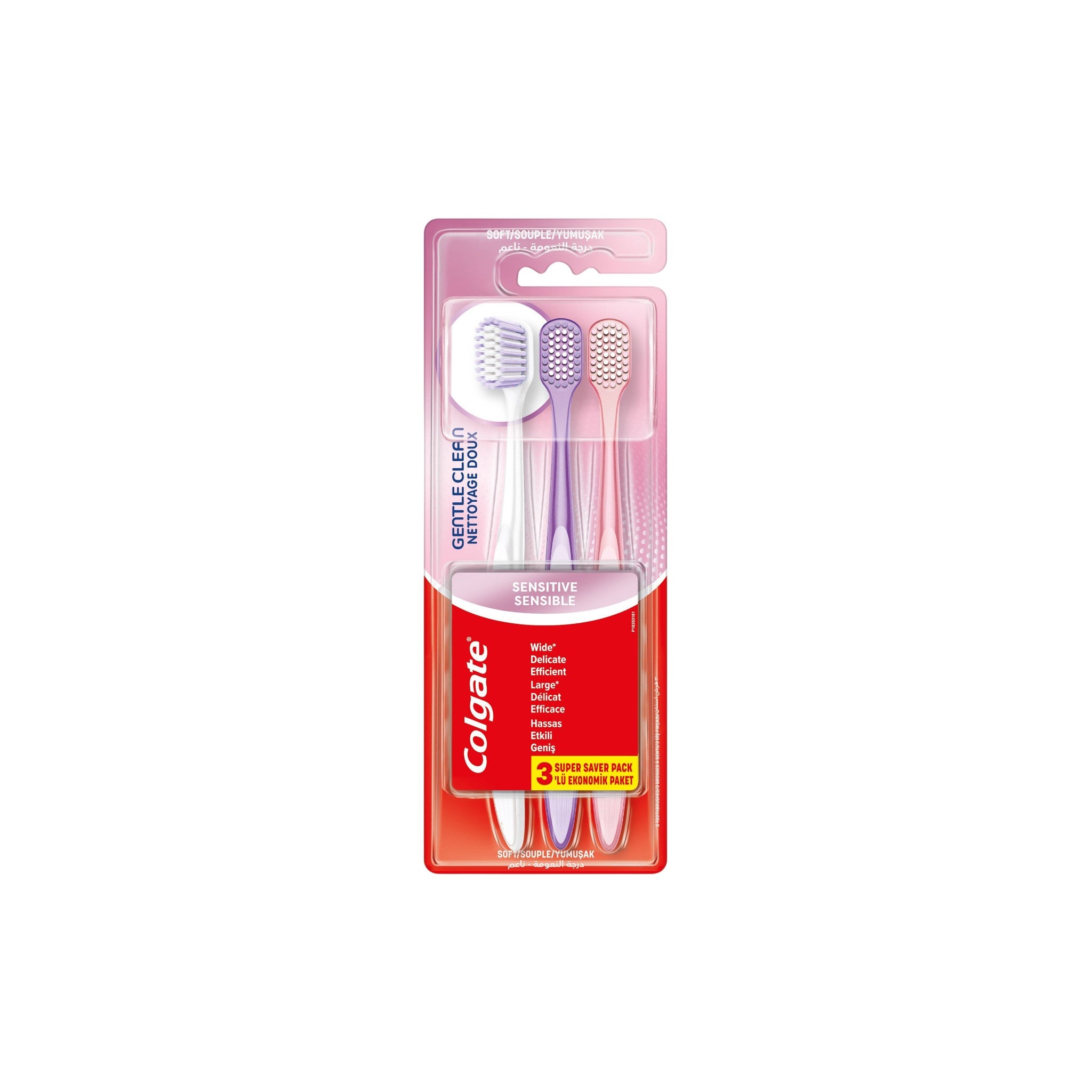 Colgate Toothbrush Gentle Clean Sensitive Soft 3 Pcs