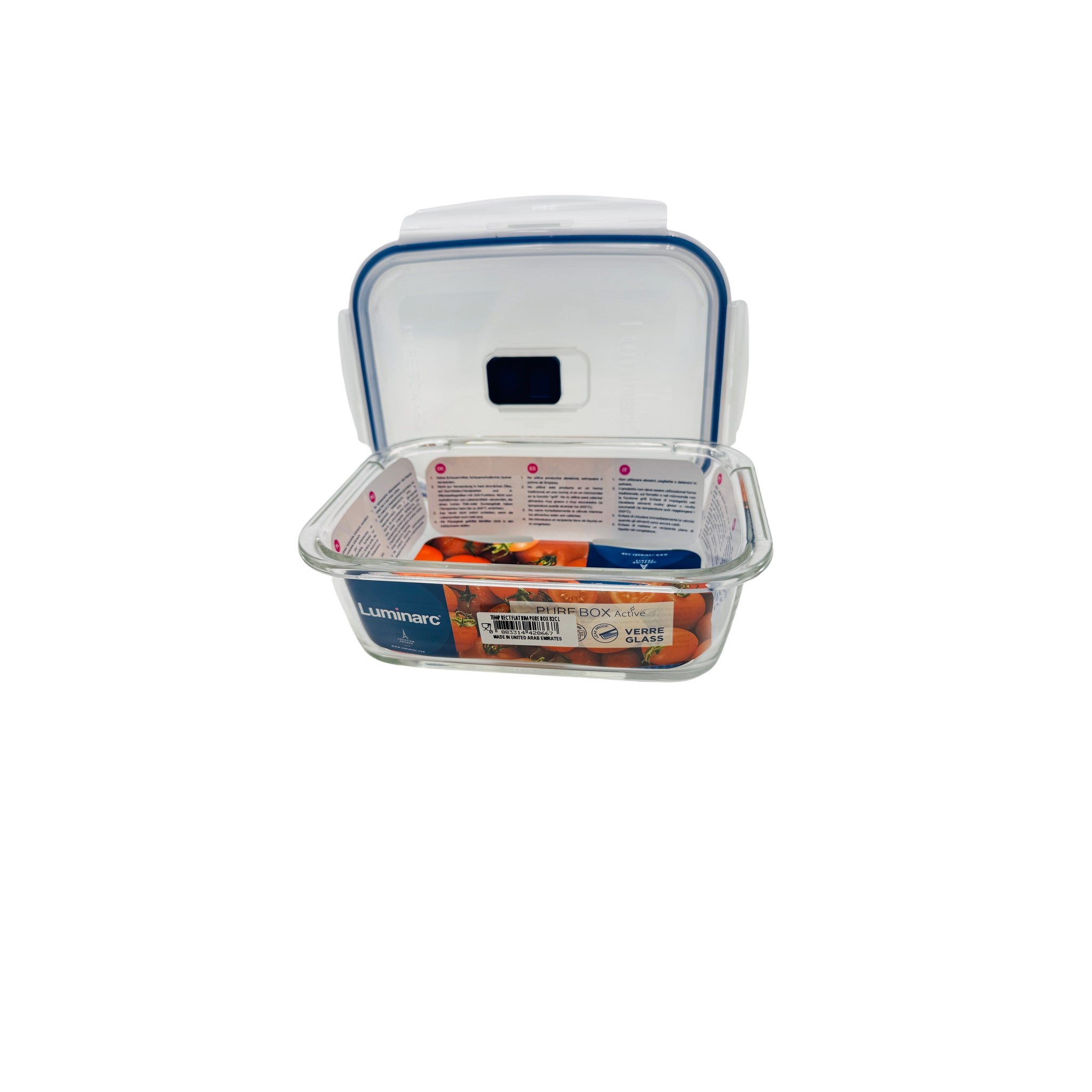 Luminarc Temp Rect Pure Box Container 820Ml Flat Rim