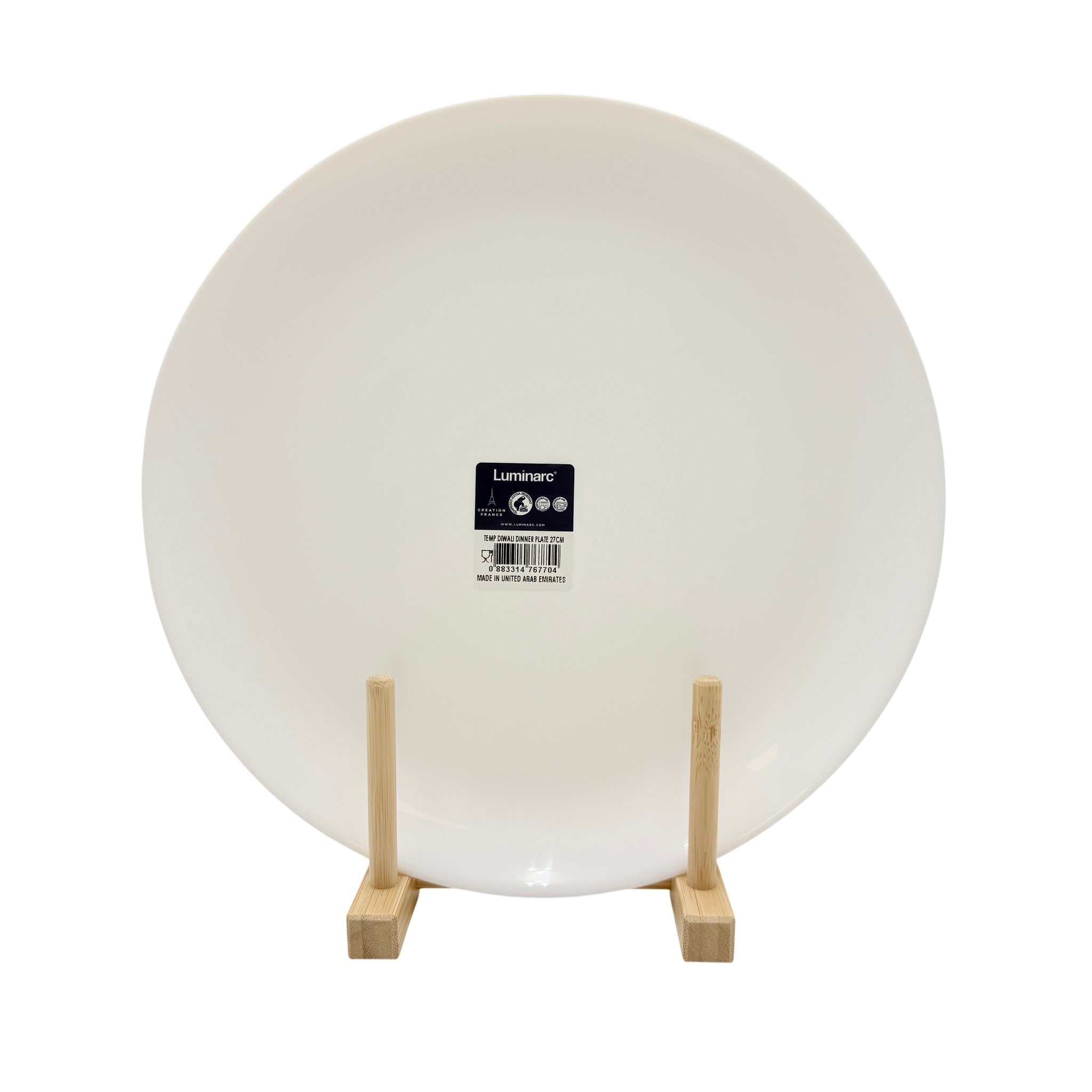 Luminarc Diwali Plain Dinner Plate 27Cm