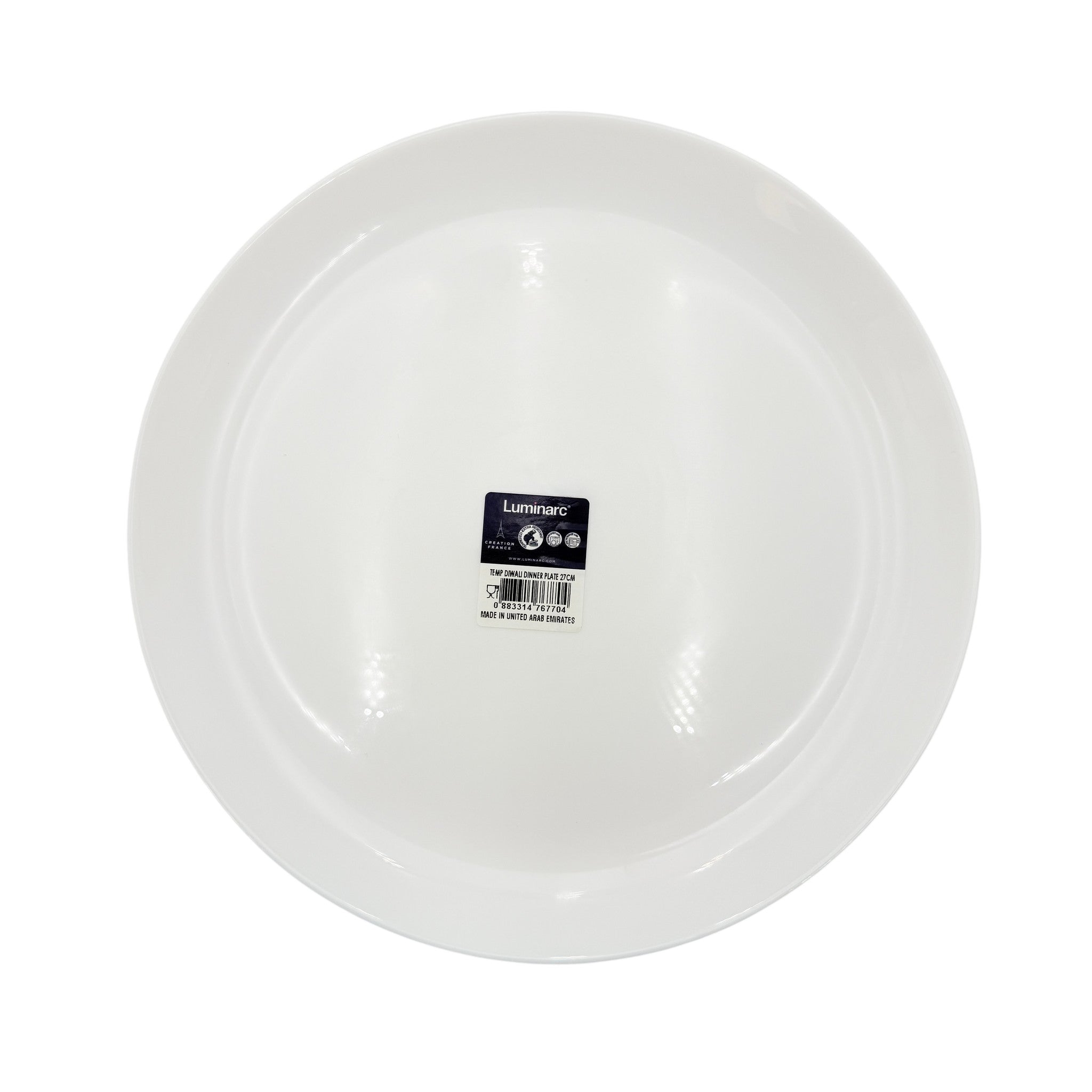 Luminarc Diwali Plain Dinner Plate 27Cm