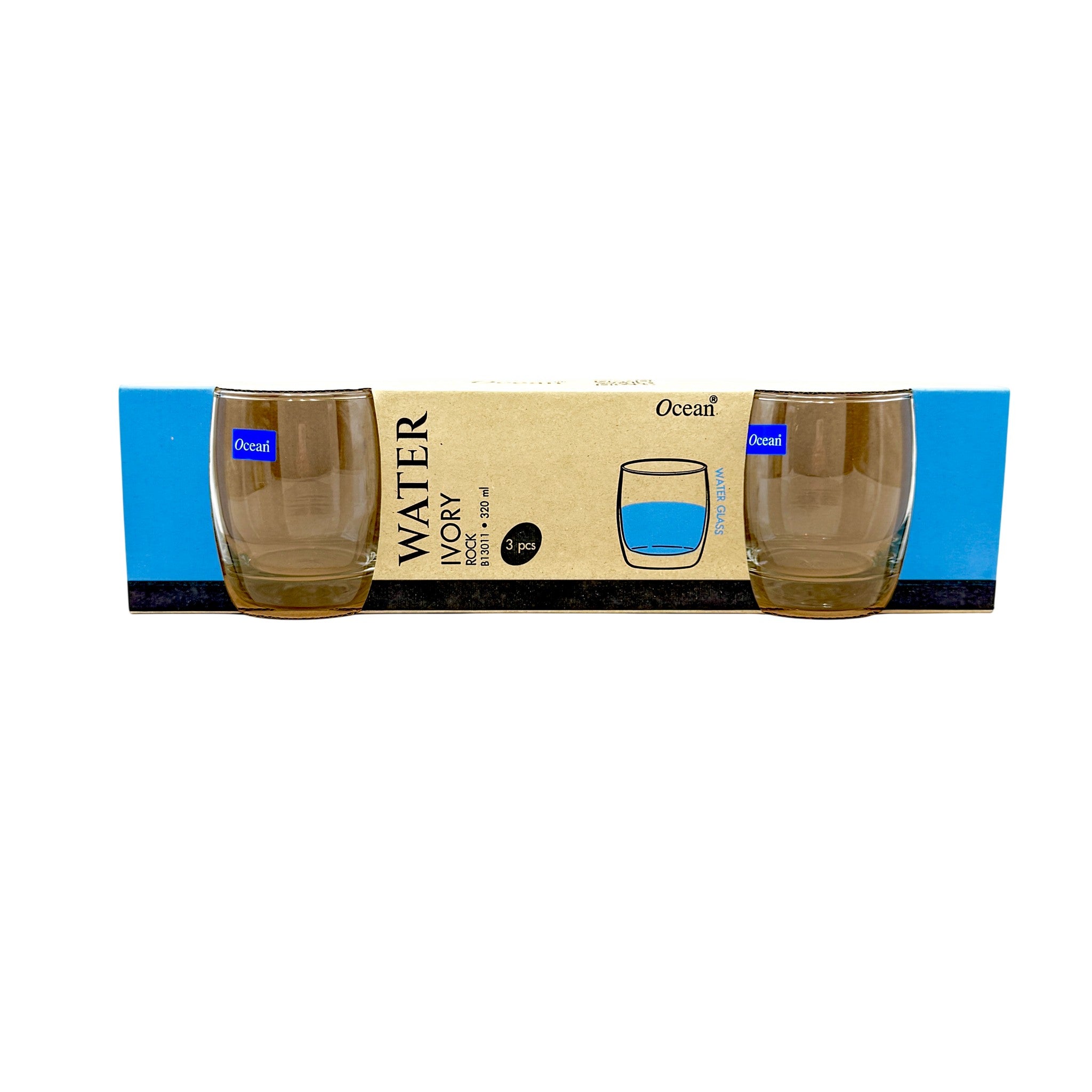 Ocean Ivory Rock Glass 320Ml 3Pc Set