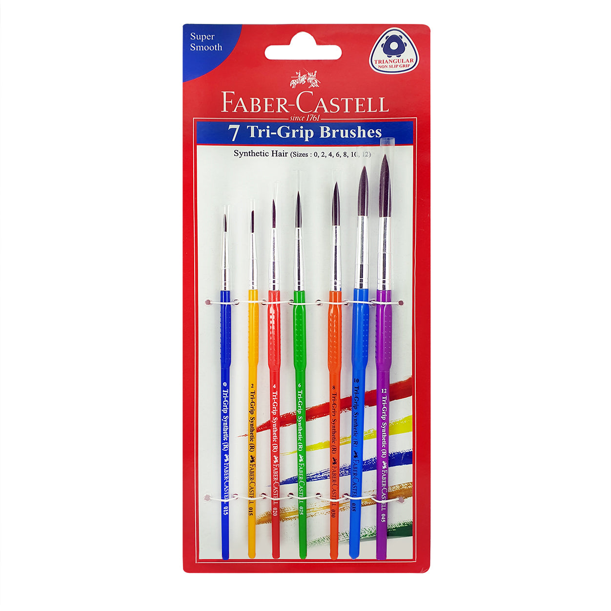 FABER-CASTELL SYNTHETIC HAIR BRUSH ROUND 7PC (0,2,4,6,8,10,12)