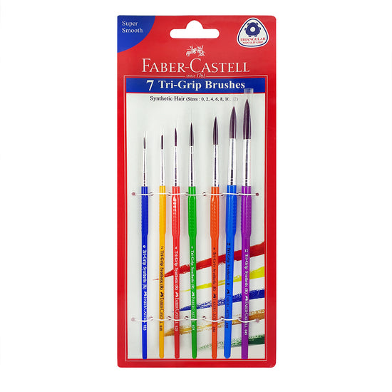 FABER-CASTELL SYNTHETIC HAIR BRUSH ROUND 7PC (0,2,4,6,8,10,12)
